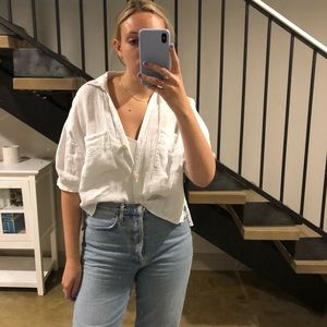 White button up top